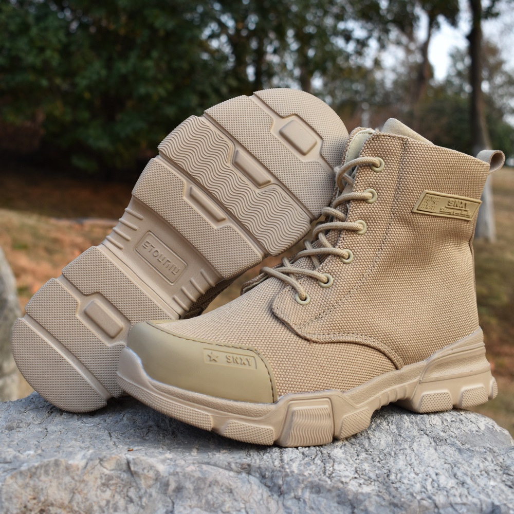 ShoeGlobe Outdoor Ultra-Light Waterproof Puncture-Resistant Training Boots For Men, Non-Slip, Windproof, Sandproof Desert Boots,_voghion.com