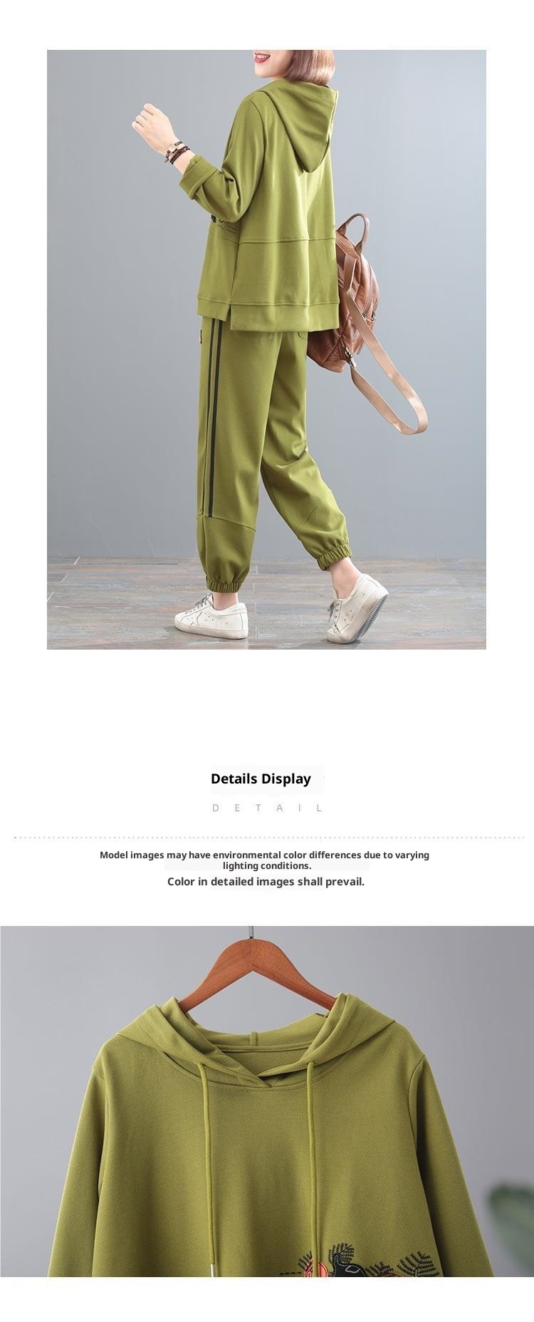 001 Autumn Winter New Fleece-Lined Thickened Korean Style Plus Size Concealing Sports Two-Piece Hooded Casual Fashion Set_voghion.com