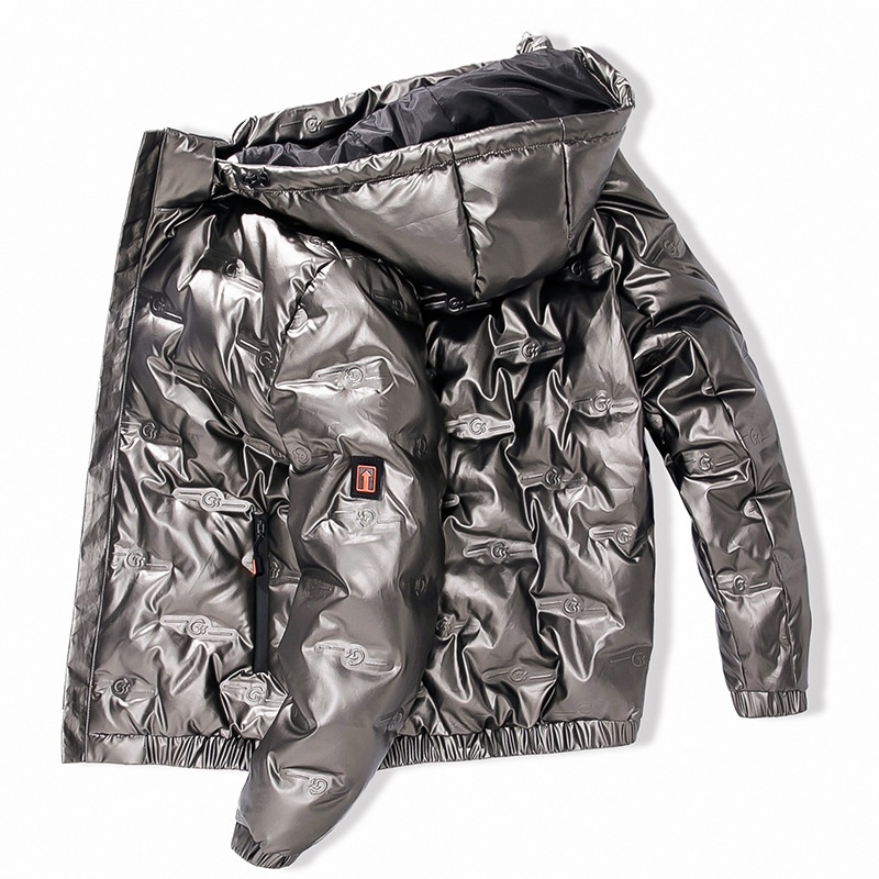 Giacca da uomo invernale con cappuccio, impermeabile, antivento, calda e spessa, in piuma d'anatra bianca, stile autunnale_voghion.com