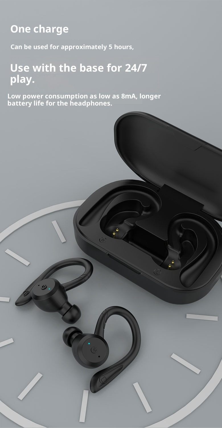 3c In-Ear Sports Headphones Waterproof Long Standby Wireless Bluetooth Earphones High Battery_voghion.com