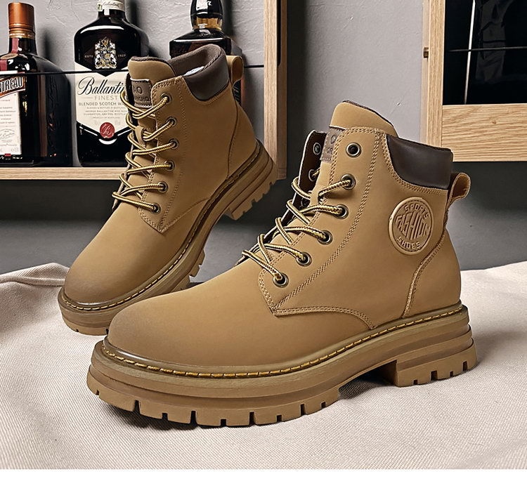 ShoeGlobe Men's Safety Shoes Winter Construction Site Wear-Resistant Work Martin Boots Waterproof Non-Slip Hiking Sports Autumn_voghion.com