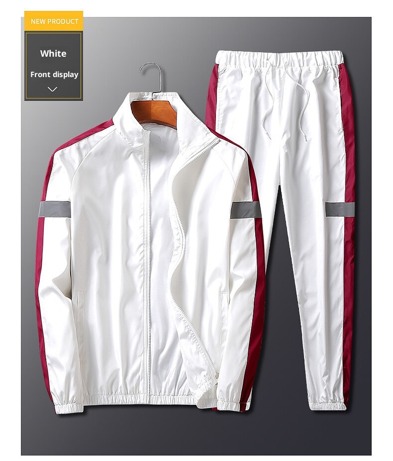 001 2022 Spring And Autumn Casual Sports Suit Korean Version Trendy Handsome Long Sleeve Jacket Men's Two-piece Set_voghion.com