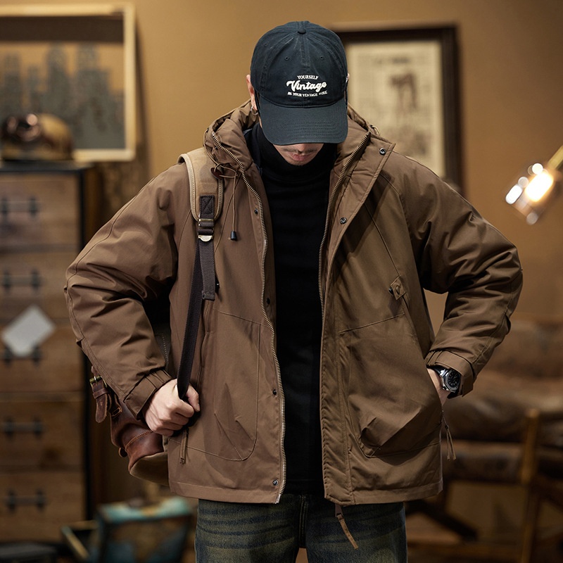 boy American Workwear Men Winter Jacket Outdoor Waterproof Warm Down Liner Detachable Windbreaker Coat_voghion.com