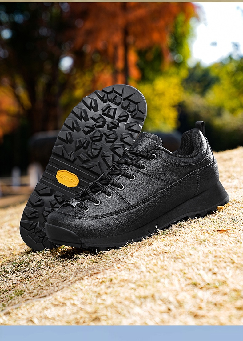 ShoeGlobe Monaco Scarpe basse da uomo in pelle per escursioni, campeggio, outdoor, impermeabili, antiscivolo, per sport di montagna_voghion.com