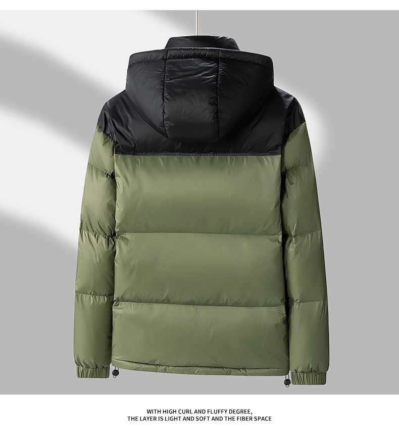 boy Winter New Men's Korean Style Color-Block Hooded Thickened Warm 90 White Goose Down Jacket Trendy Couple Cold-Resistant_voghion.com
