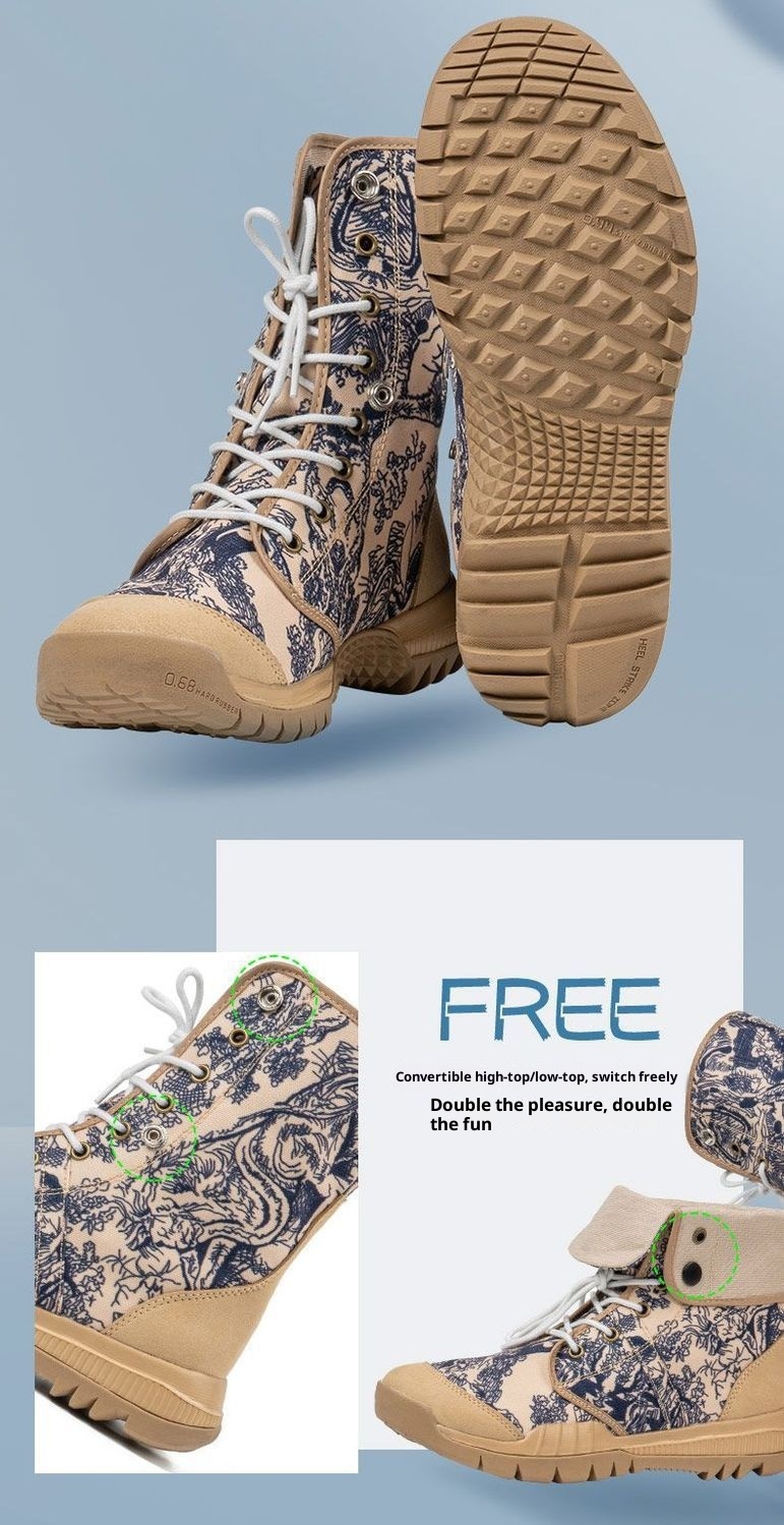 Chaussures montantes ShoeGlobe pour la randonnée en plein air, légères, en toile respirante, antidérapantes, résistantes à l'usure, imperméables et adaptées aux terrains désertiques et au trekking hors-piste._voghion.com