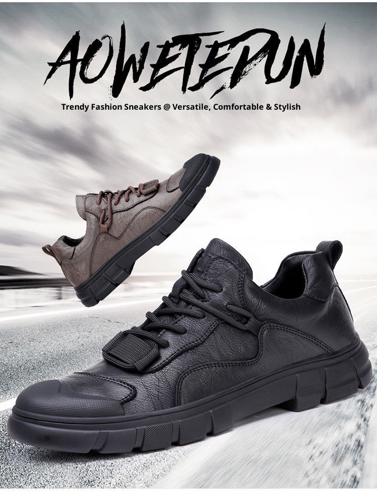 ShoeGlobe 2025 Spring New Men's Casual Men Genuine Leather Versatile Waterproof Non-Slip Outdoor Sports Work Hiking Shoes_voghion.com