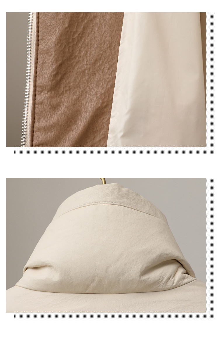 ChicShe 2025 Autunno Inverno Nuovo Cappotto Corto in Pelle di Pecora da Donna in Piuma d'Oca Spessa e Calda Giacca in Vera Pelle Haining_voghion.com