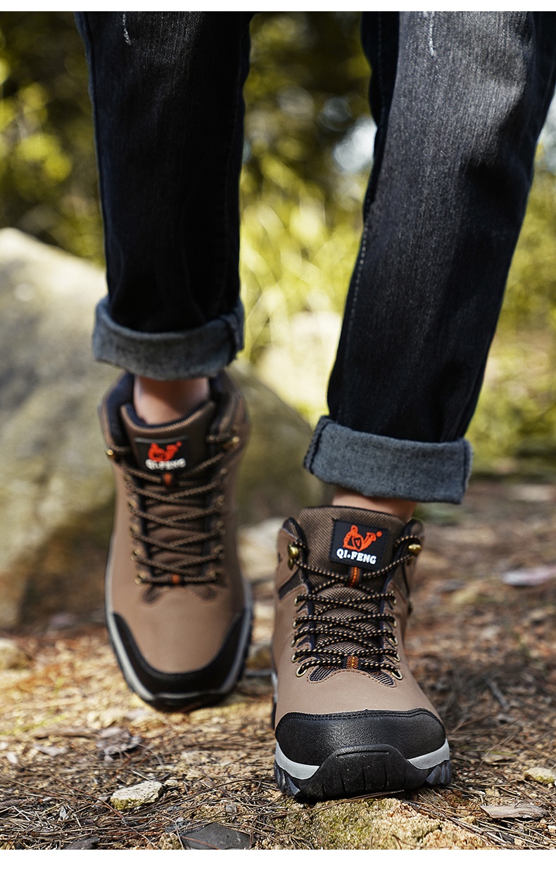 ShoeGlobe Winterschuhe mit dicker Sohle, rutschfest, wasserdicht, hoch geschnitten, für Outdoor-Aktivitäten wie Wandern und Freizeit._voghion.com