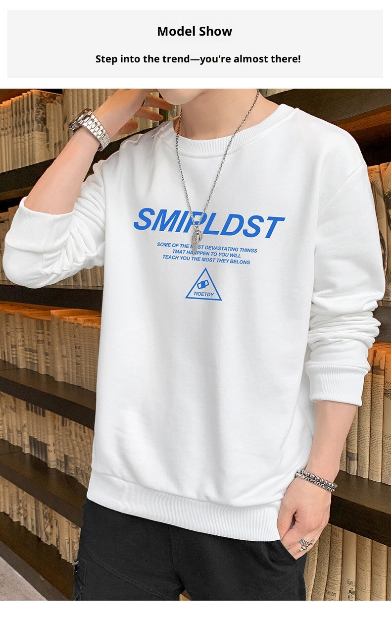 Garçon Nouveaux vêtements d'automne printemps T-shirt à manches longues Chemise de base Pull à col rond pour homme_voghion.com