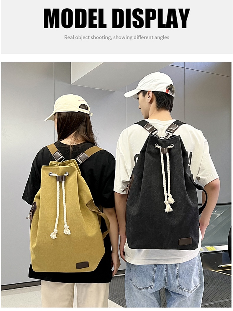 ActiveGo Large Capacity Bucket 2023 New Simple Sports Gym Men's Bag Japanese Style Casual Outdoor Backpack_voghion.com