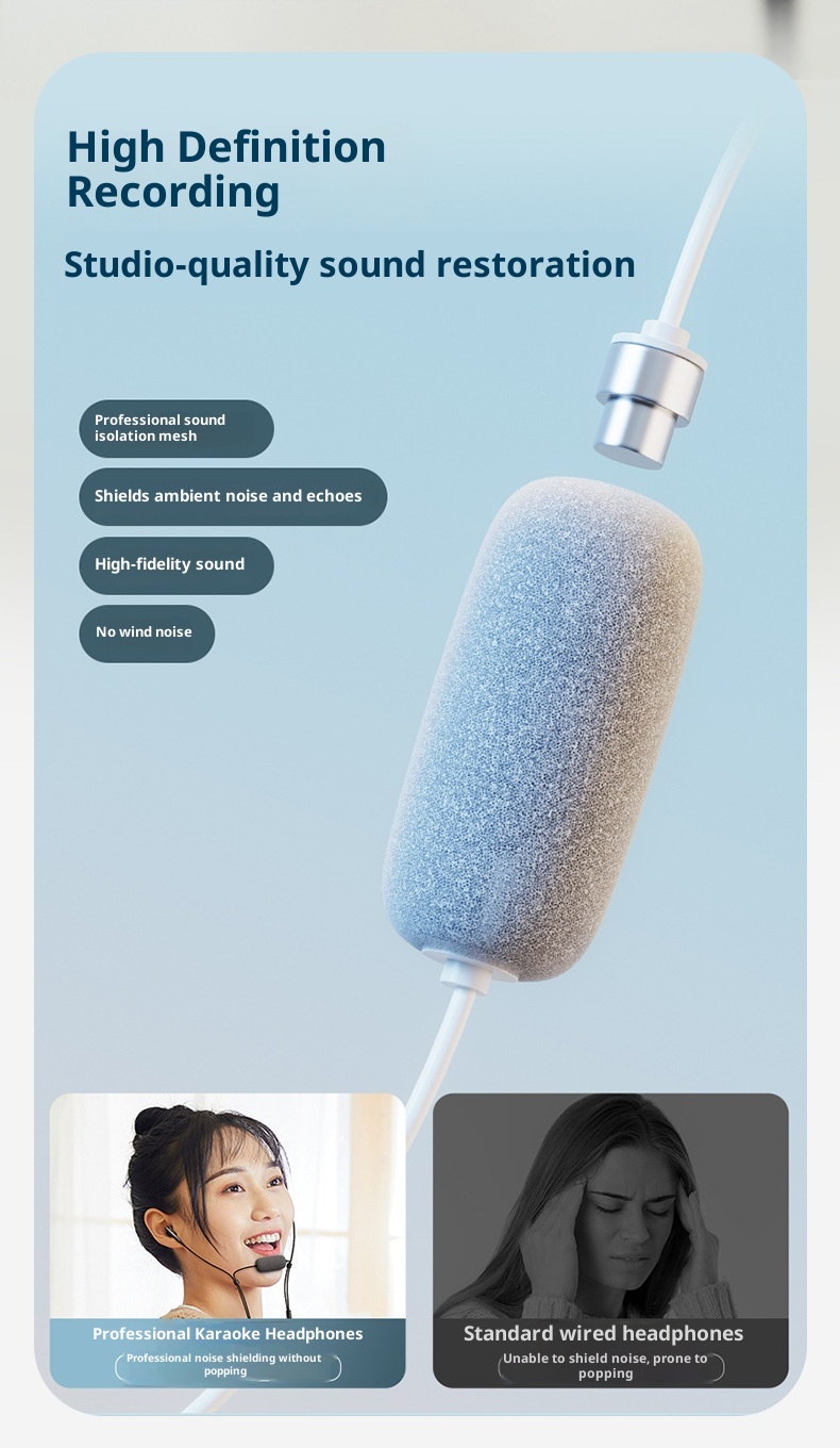 Cuffie cablate con scheda SK7 3c con ritorno auricolare, accompagnamento Bluetooth, streaming live, canto, riverbero, effetti sonori, giochi 7.1_voghion.com