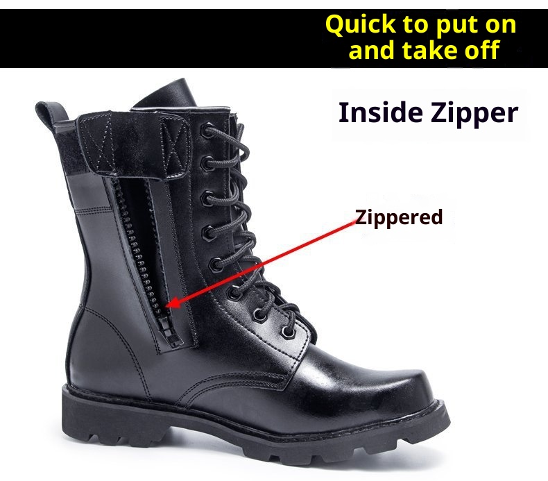 ShoeGlobe Scarpe da trekking alte da combattimento e sicurezza per esterni Stivali da lavoro in pelle Antiscivolo Arrampicata Resistente all'usura Impermeabile Trekking_voghion.com