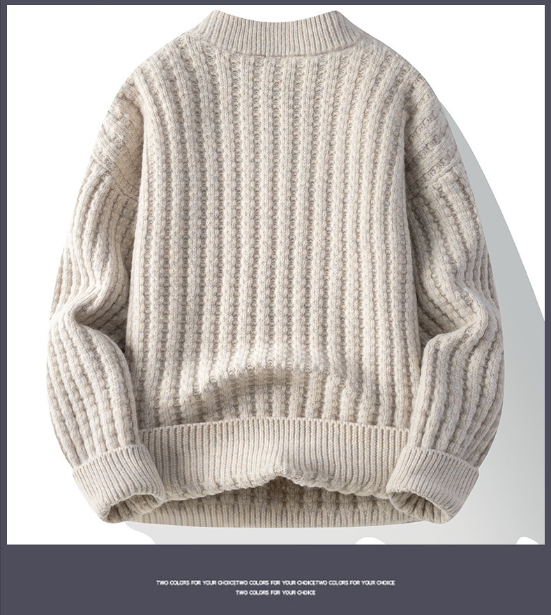 1 2025 Inverno Uomo Versione Coreana Largo Trendy Personalità Ins Maglione Lavorato a Maglia Base Ispessita Abbigliamento_voghion.com