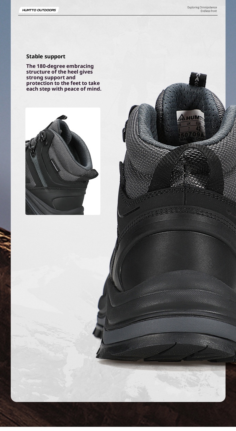 ShoeGlobe Hantu Outdoor Hiking Men, Autumn And Winter New High-top Anti-slip Waterproof Cushioning Wear-resistant Breathable_voghion.com