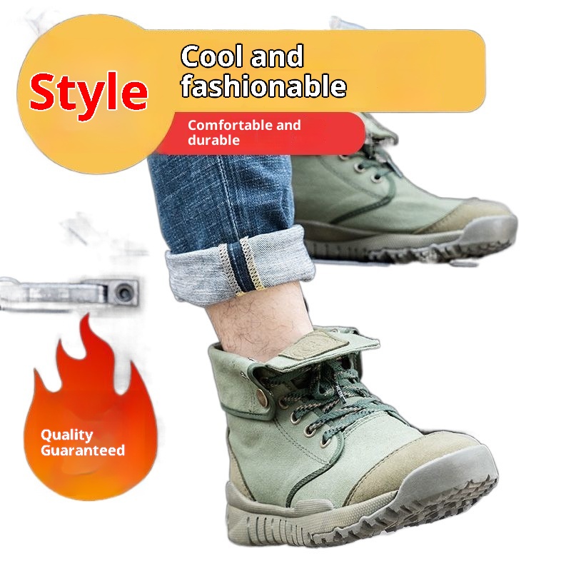Chaussures montantes ShoeGlobe pour la randonnée en plein air, légères, en toile respirante, antidérapantes, résistantes à l'usure, imperméables et adaptées aux terrains désertiques et au trekking hors-piste._voghion.com