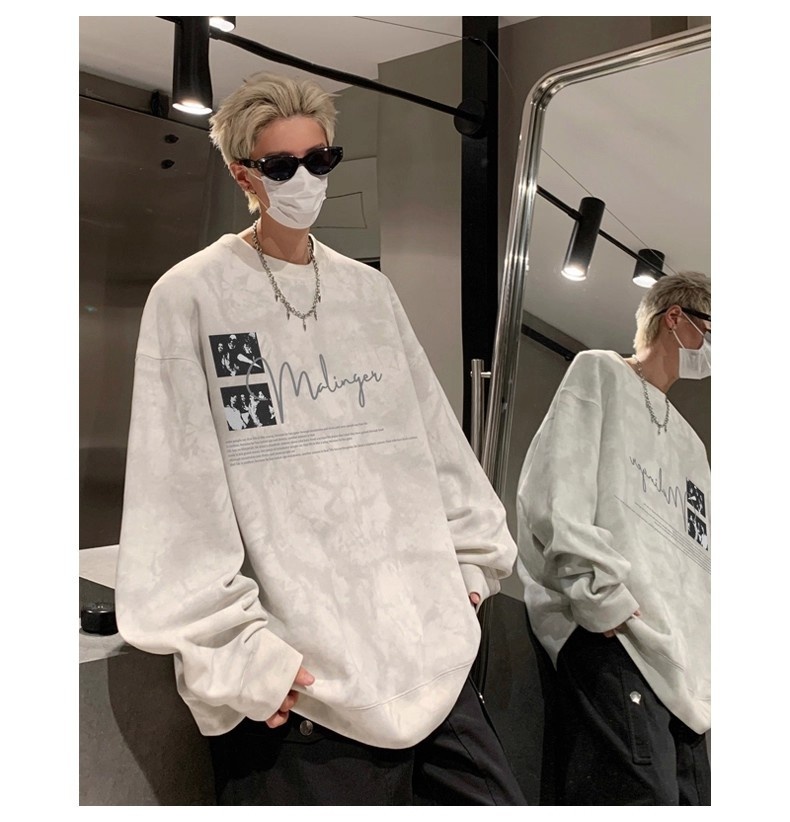 001 Handsome Tie-Dye Sweatshit Set Fo Men Tendy Band Outfit New Ameican Style Fleece Jacket Clothing Matching Men's_voghion.com