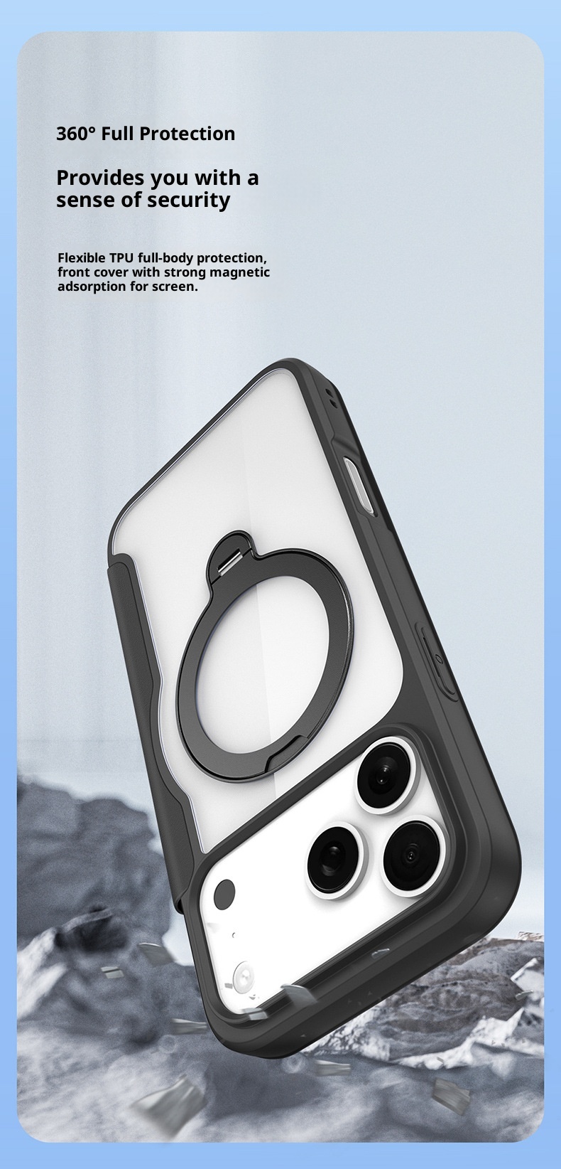 TechGlobe Kompatible iPhone 17 Flip-Case mit magnetischem Ständer, Dual-SIM-Slot, Business-Lederhülle, Fabrik-Großhandel_voghion.com