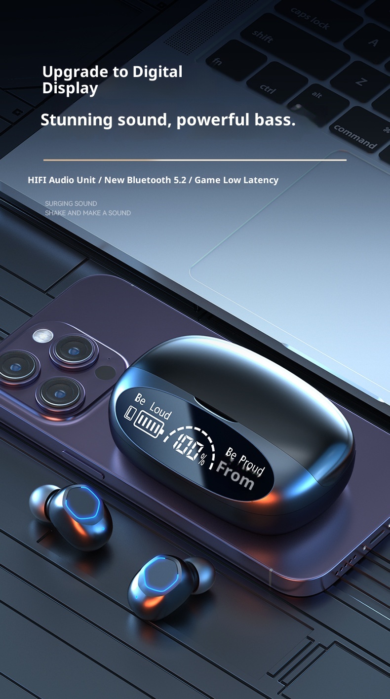 3c M9 Cross-Border New Wireless Bluetooth TWS In-Ear Long Battery Life High Sound Quality Huaqiangbei Earbuds Wholesale_voghion.com