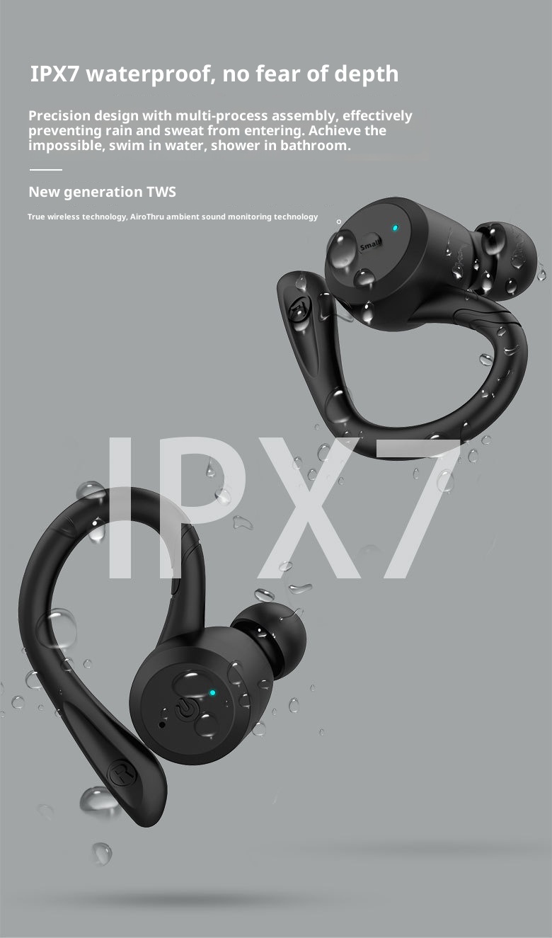 3c In-Ear Sports Headphones Waterproof Long Standby Wireless Bluetooth Earphones High Battery_voghion.com