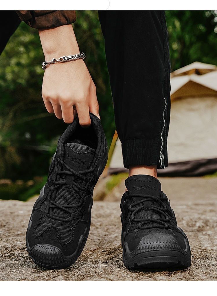 ShoeGlobe Herren 2025 Business Neue rutschfeste Wanderschuhe, strapazierfähige, niedrige, wasserdichte Outdoor-Trekking- und Wüstenstiefel_voghion.com