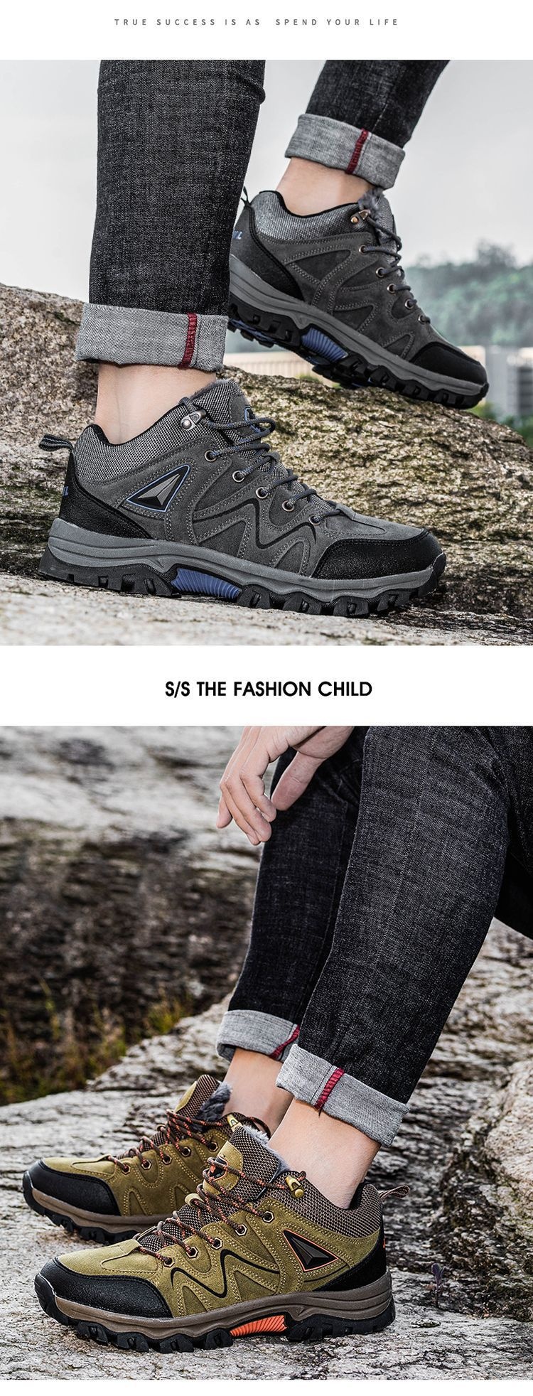 ShoeGlobe, scarpe da trekking da uomo di grandi dimensioni, spesse, impermeabili, antiscivolo, foderate in pile, in cotone, da viaggio, stivali da neve per esterni_voghion.com