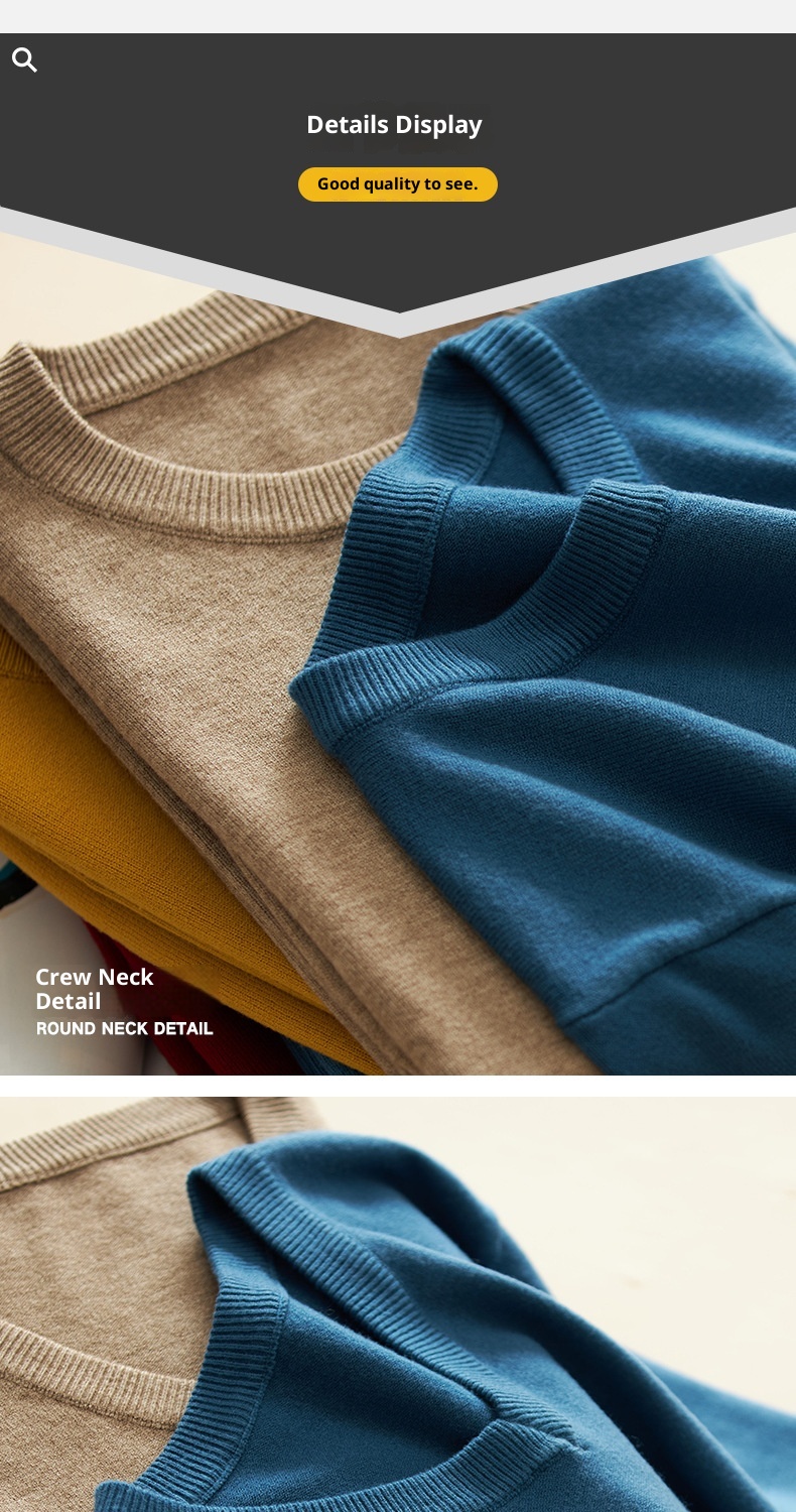 1 maglione girocollo da uomo autunno inverno con scollo a V, ampio, taglie forti, manica lunga, maglia, intimo_voghion.com