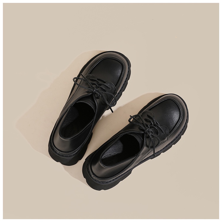 Scarpe da donna in pelle piccole taglie forti 41-43, mocassini con suola spessa, primavera autunno 2024, neri, con tacco alto e spesso, alla moda_voghion.com