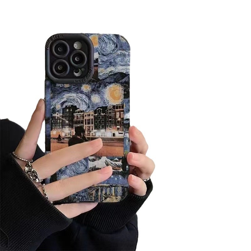 TechGlobe Uyumlu Van Gogh Yağlı Boya Tablo 14 Max Telefon Kılıfı Yeni iPhone 13 Pro Yaratıcı Kişilik 12_voghion.com