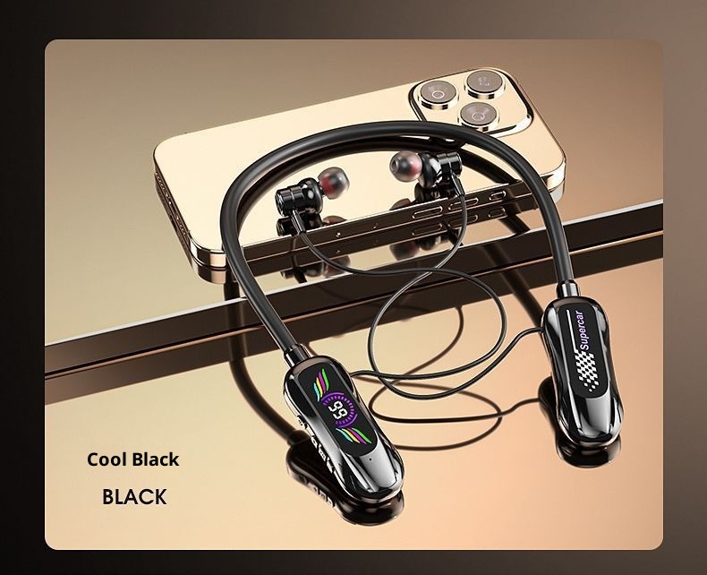 3c 2025 Nuovi auricolari wireless Bluetooth con archetto da collo e display digitale, batteria a lunga durata, auricolari da appendere al collo con funzione di ritorno auricolare_voghion.com