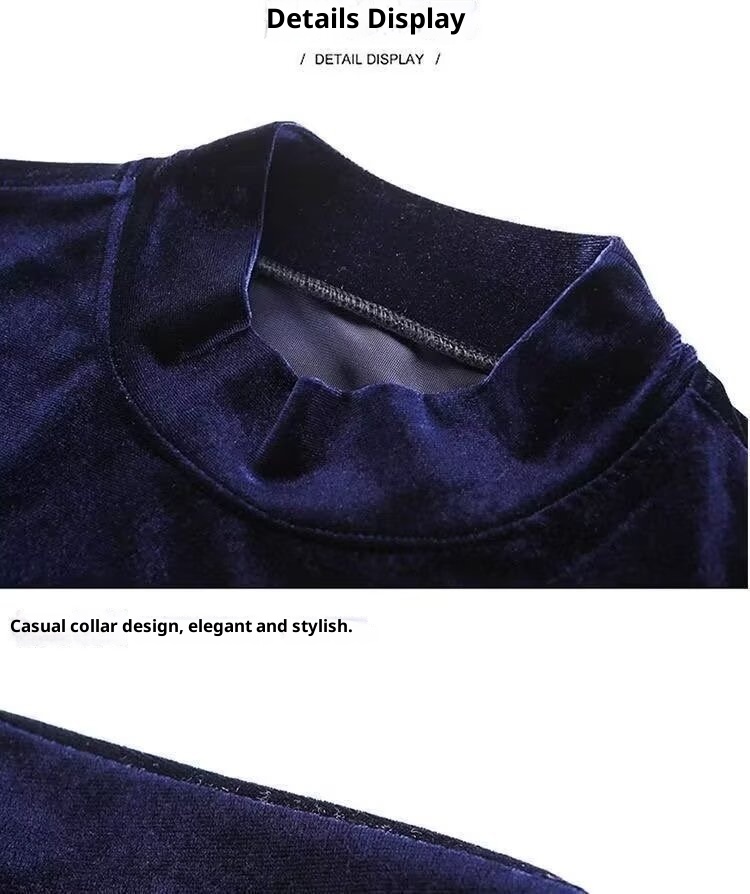 Maglietta a maniche lunghe in velluto, strato di base termico, per autunno e inverno, da uomo, con fodera in pile, spessa e a collo alto_voghion.com