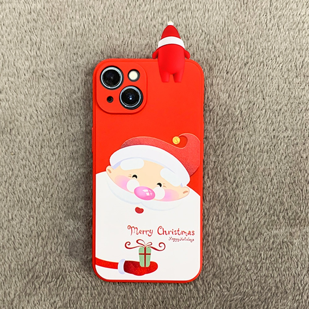 TechGlobe Suitable For 17 16 Pro Max Christmas Snowman Cartoon Reindeer Embossed Doll Phone Case_voghion.com