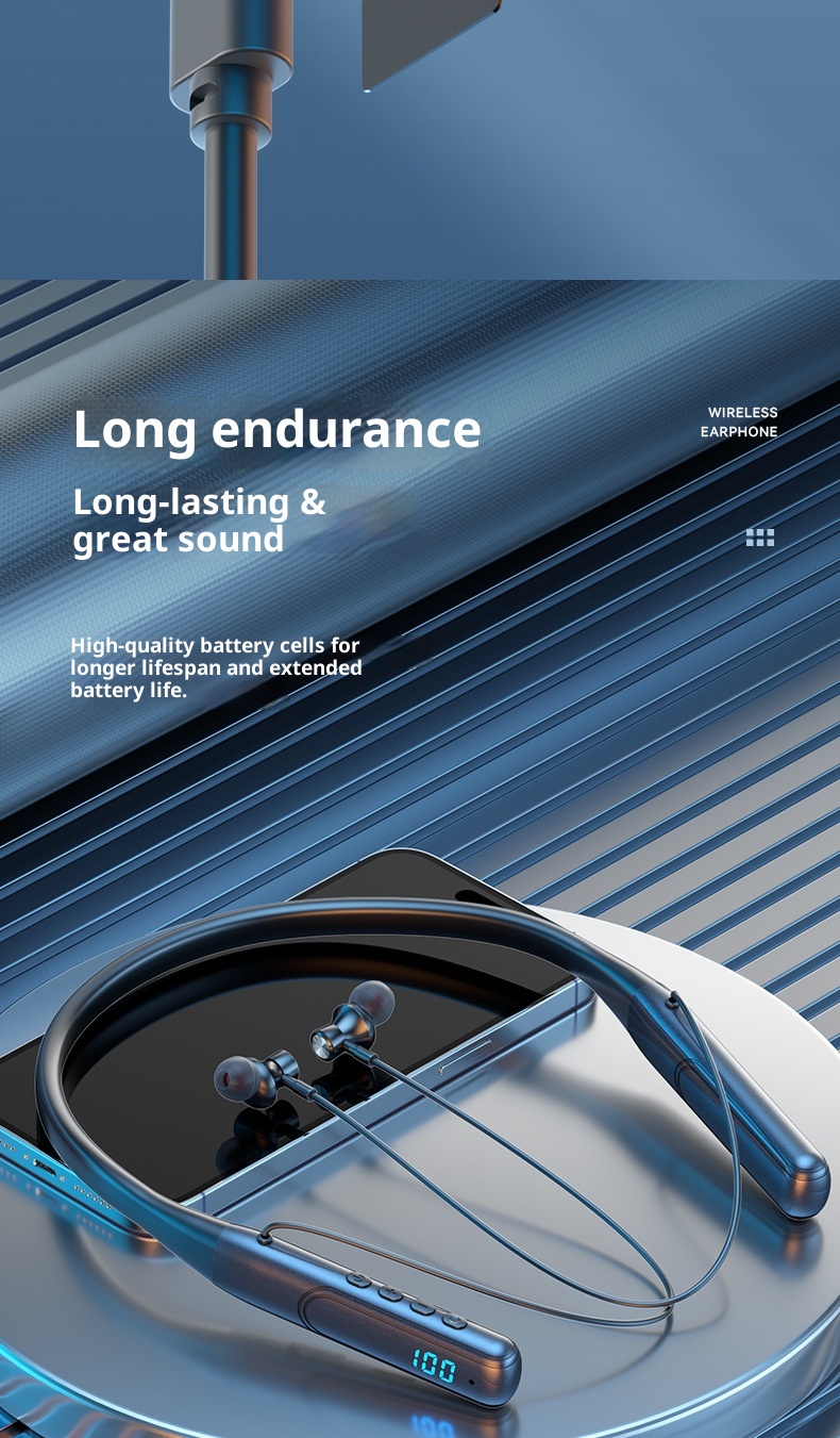 3c 2023 Nuove cuffie Bluetooth da gioco wireless con fascia da collo e display digitale, batteria a lunga durata, universali per tutti_voghion.com