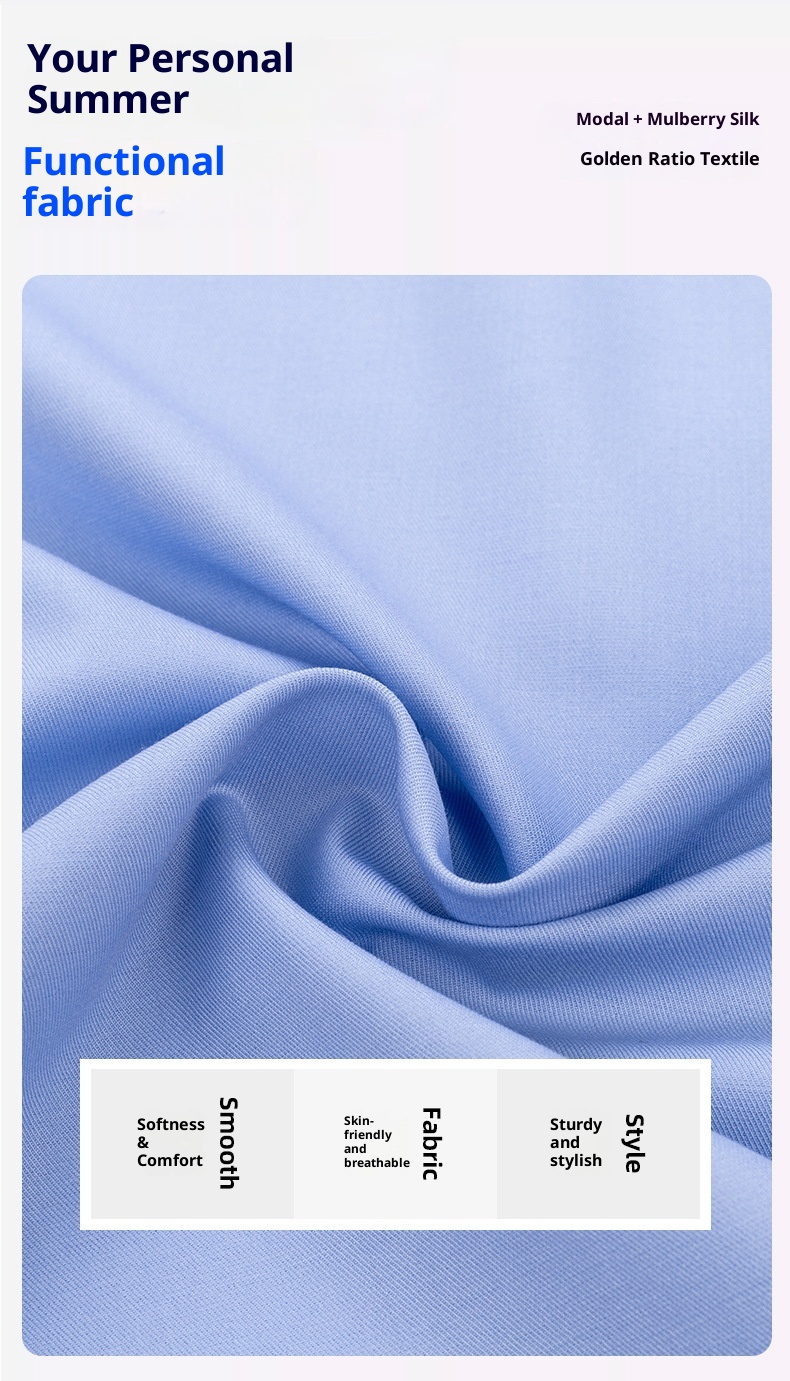 ForMen Men's Short Sleeve With Mulberry Silk, Wrinkle-Free, Professional Workwear, Summer Thin Business Shirt_voghion.com