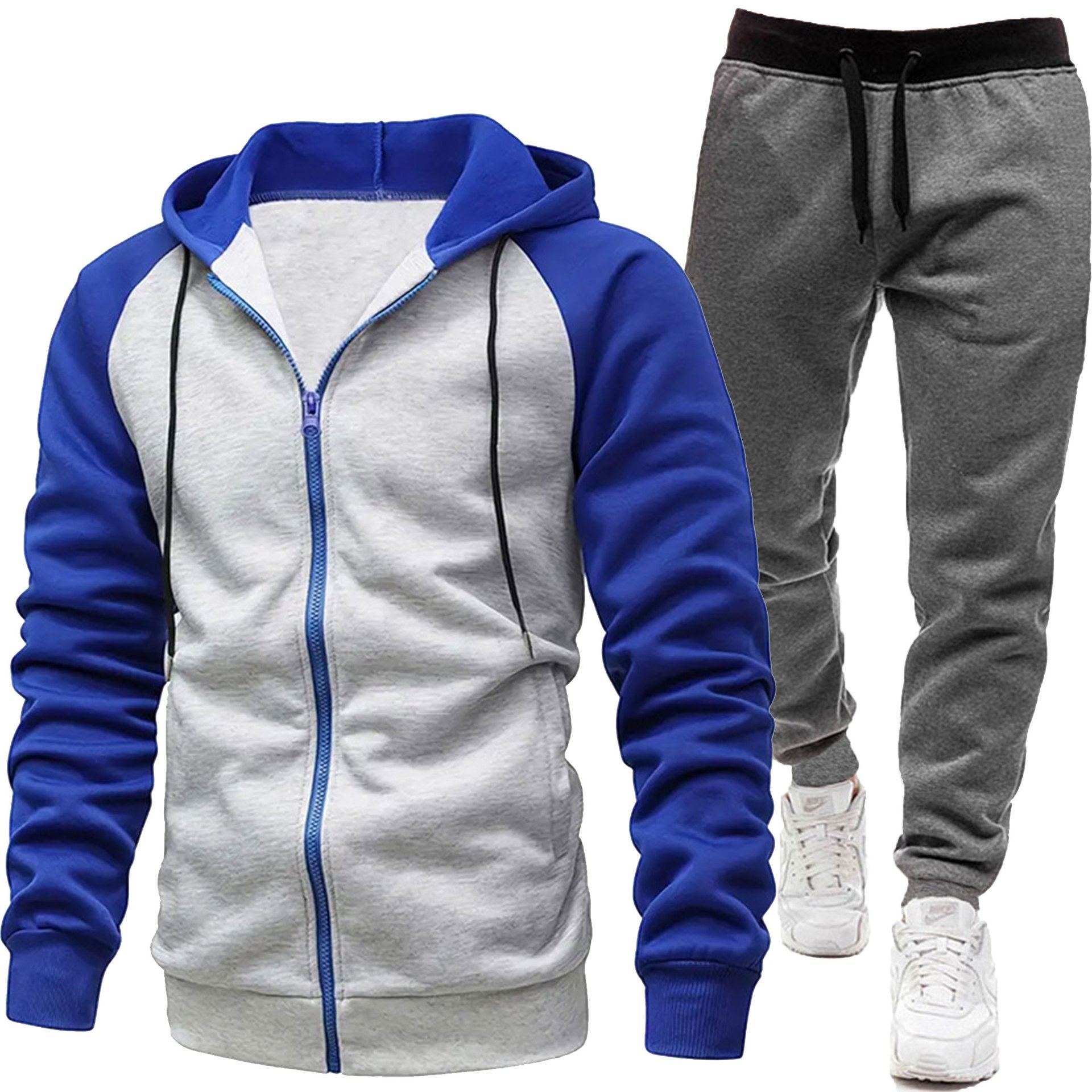 001 Cross-Border New Men's Jacket Autumn Winter European And American Color Block Fashion Raglan Sleeve Casual Sweatshirt_voghion.com