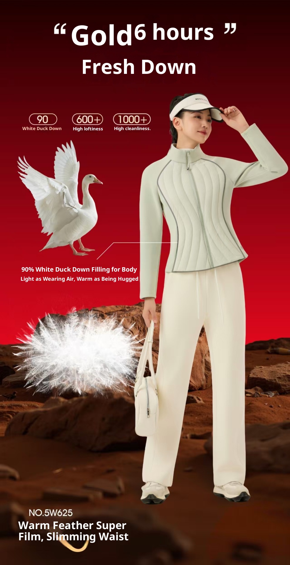 ChicShe White Duck Lightweight Stand Collar Women Outdoor Skiing Slim Fit Warm Women's Down Jacket For Inner And Outer Wear_voghion.com