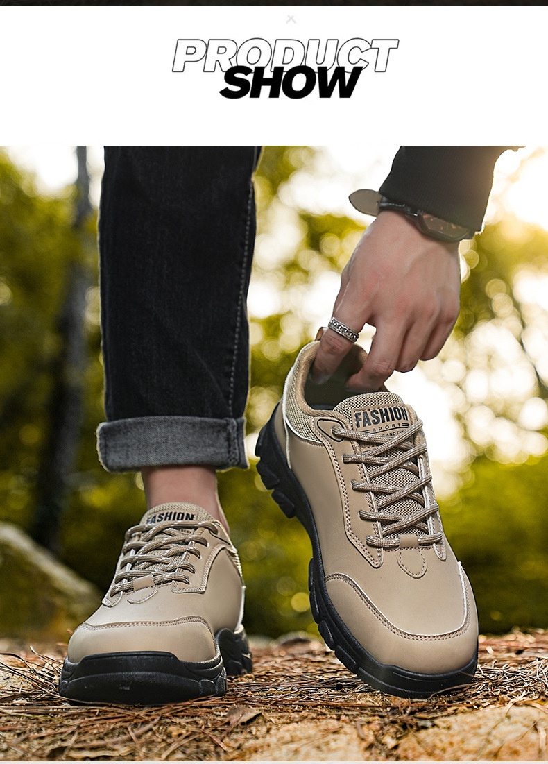 ShoeGlobe Safety 2024 Winter New Outdoor Hiking Non-Slip Trendy Men's Work Thick-Soled Large Size Casual Shoes_voghion.com