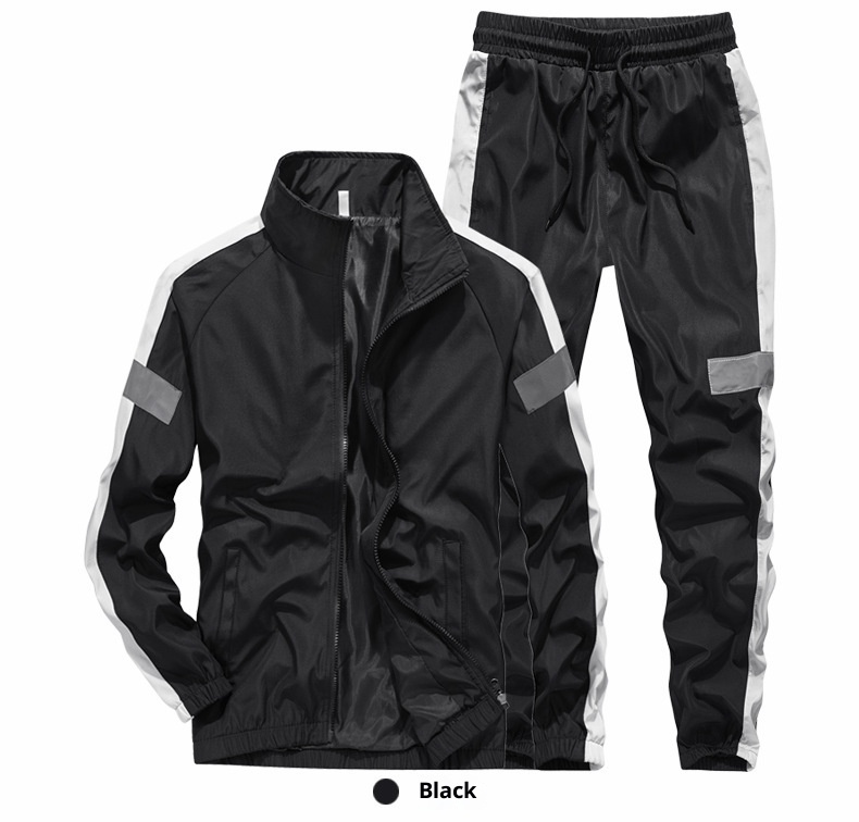 001 Neuer lässiger, dünner Stehkragen-Sport-Zweiteiler für Herren, Frühling/Herbst, Trendy 3225_voghion.com