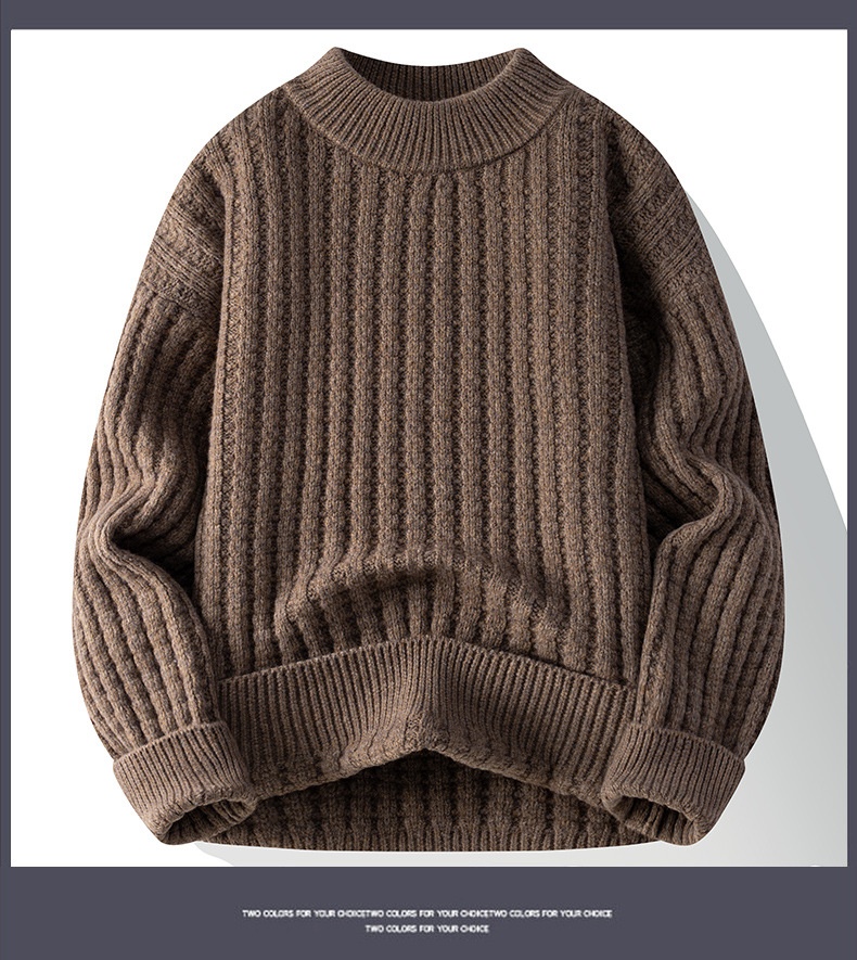 1 2025 Inverno Uomo Versione Coreana Largo Trendy Personalità Ins Maglione Lavorato a Maglia Base Ispessita Abbigliamento_voghion.com