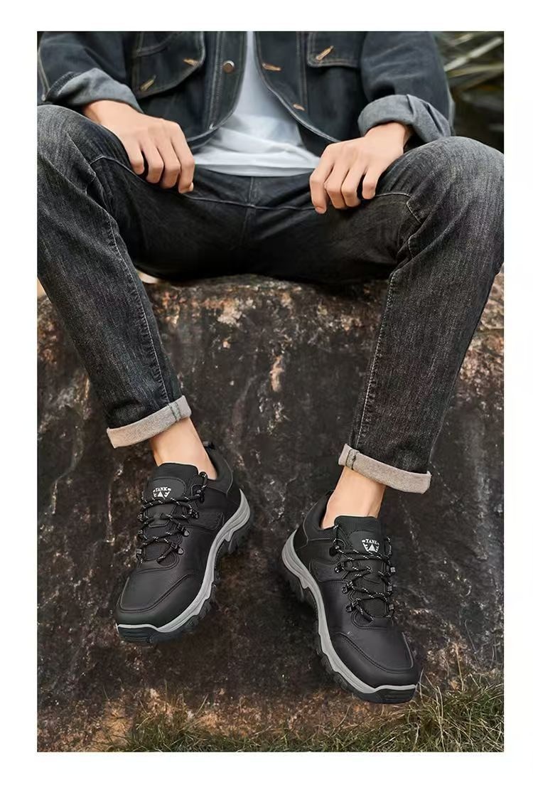 ShoeGlobe Men's 2025 Spring New Labor Protection Sports Hiking Waterproof Non-slip Wear-resistant Outdoor Low-top Casual Shoes For_voghion.com