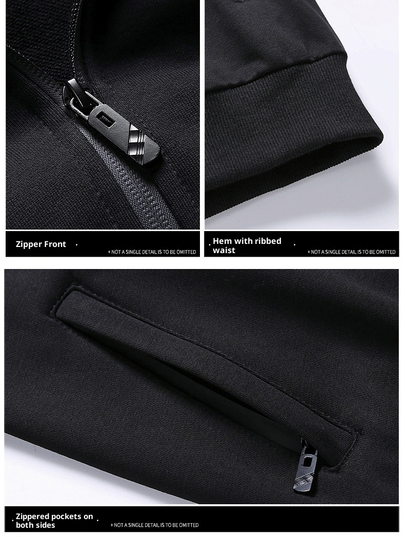 001 New Sports Men Spring Autumn Sweatshirt Straight Pants Running Casual Two-piece Set Plus Size Cardigan Suit Customized_voghion.com