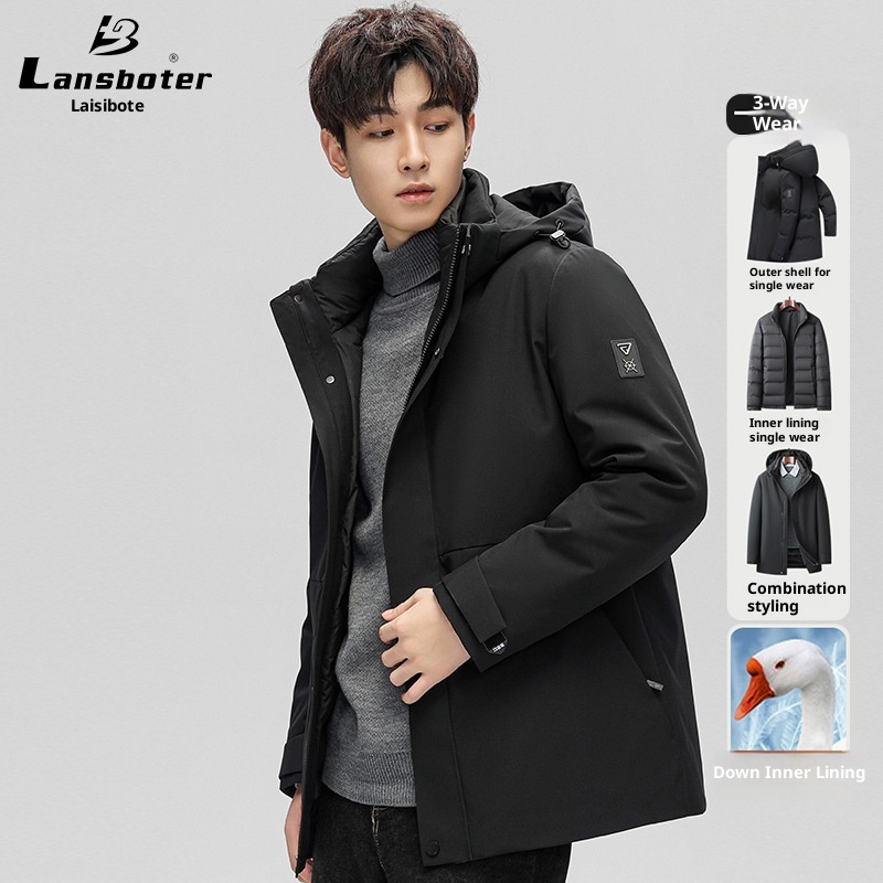 3-in-1-Jacke für Jungen mit herausnehmbarem Innenfutter, Herren-Gänsejacke für Herbst und Winter, warmer Daunenmantel für draußen_voghion.com