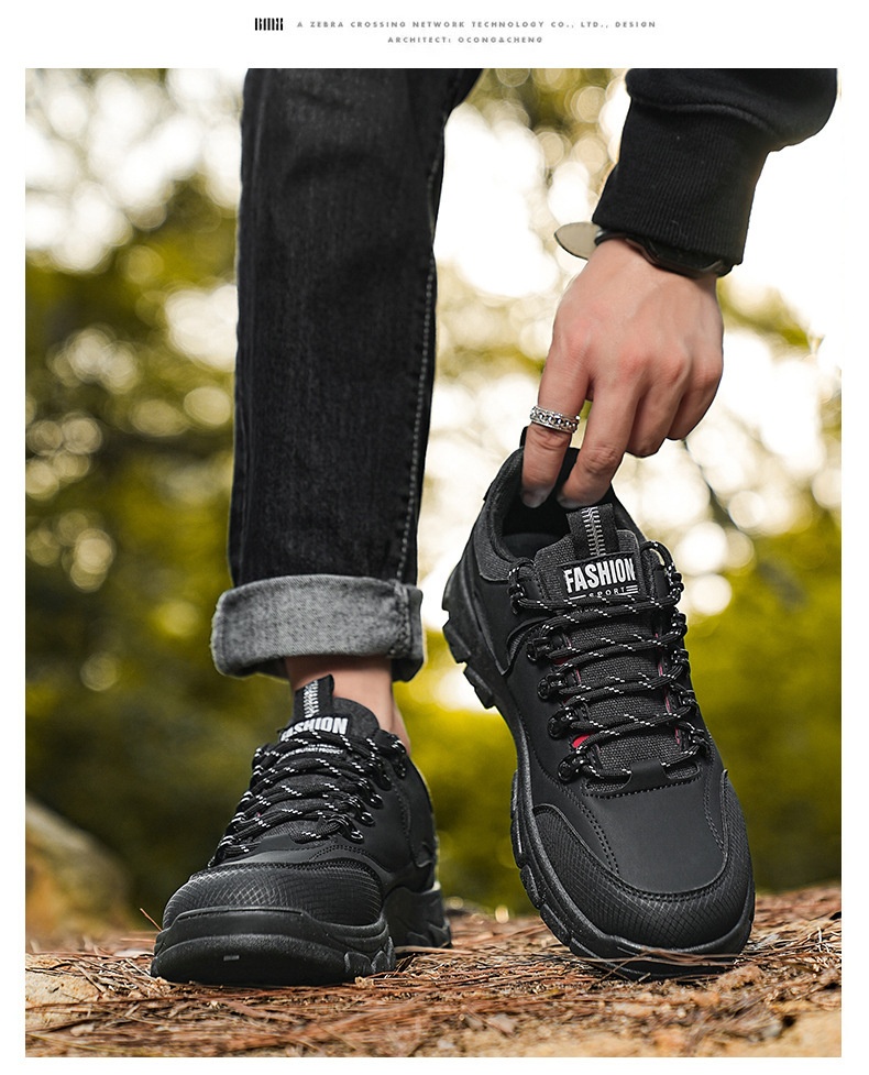 ShoeGlobe Safety 2024 Winter New Outdoor Hiking Non-Slip Trendy Men's Casual Thick-Soled Retro Work Shoes_voghion.com
