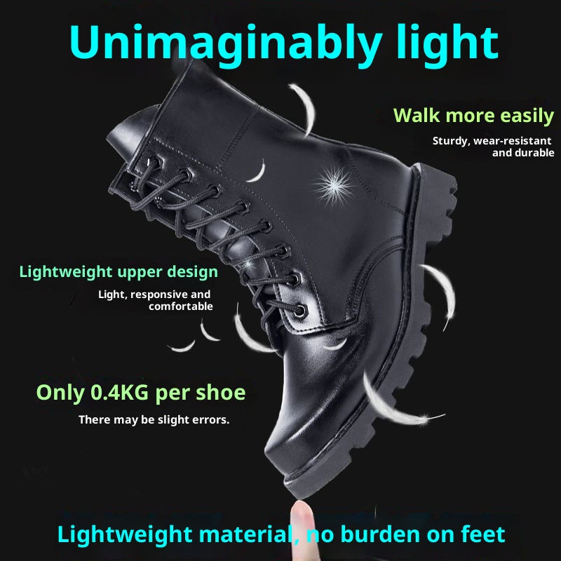 ShoeGlobe Scarpe da trekking alte da combattimento e sicurezza per esterni Stivali da lavoro in pelle Antiscivolo Arrampicata Resistente all'usura Impermeabile Trekking_voghion.com