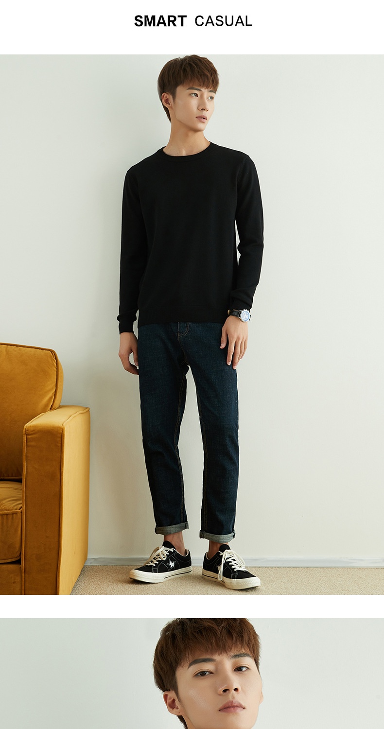 1 maglione girocollo da uomo autunno inverno con scollo a V, ampio, taglie forti, manica lunga, maglia, intimo_voghion.com