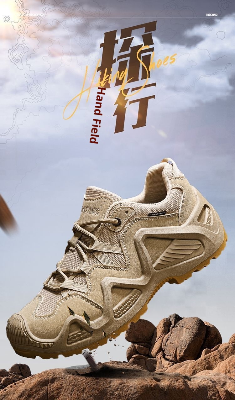 ShoeGlobe Herren 2025 Business Neue rutschfeste Wanderschuhe, strapazierfähige, niedrige, wasserdichte Outdoor-Trekking- und Wüstenstiefel_voghion.com