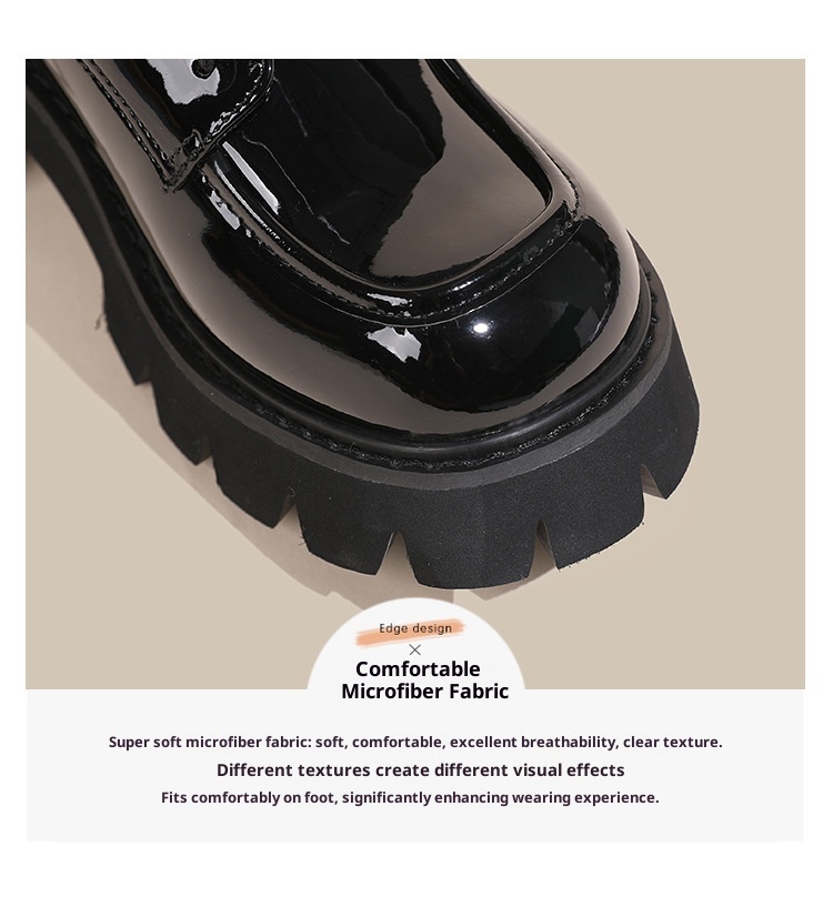 Scarpe da donna in pelle piccole taglie forti 41-43, mocassini con suola spessa, primavera autunno 2024, neri, con tacco alto e spesso, alla moda_voghion.com