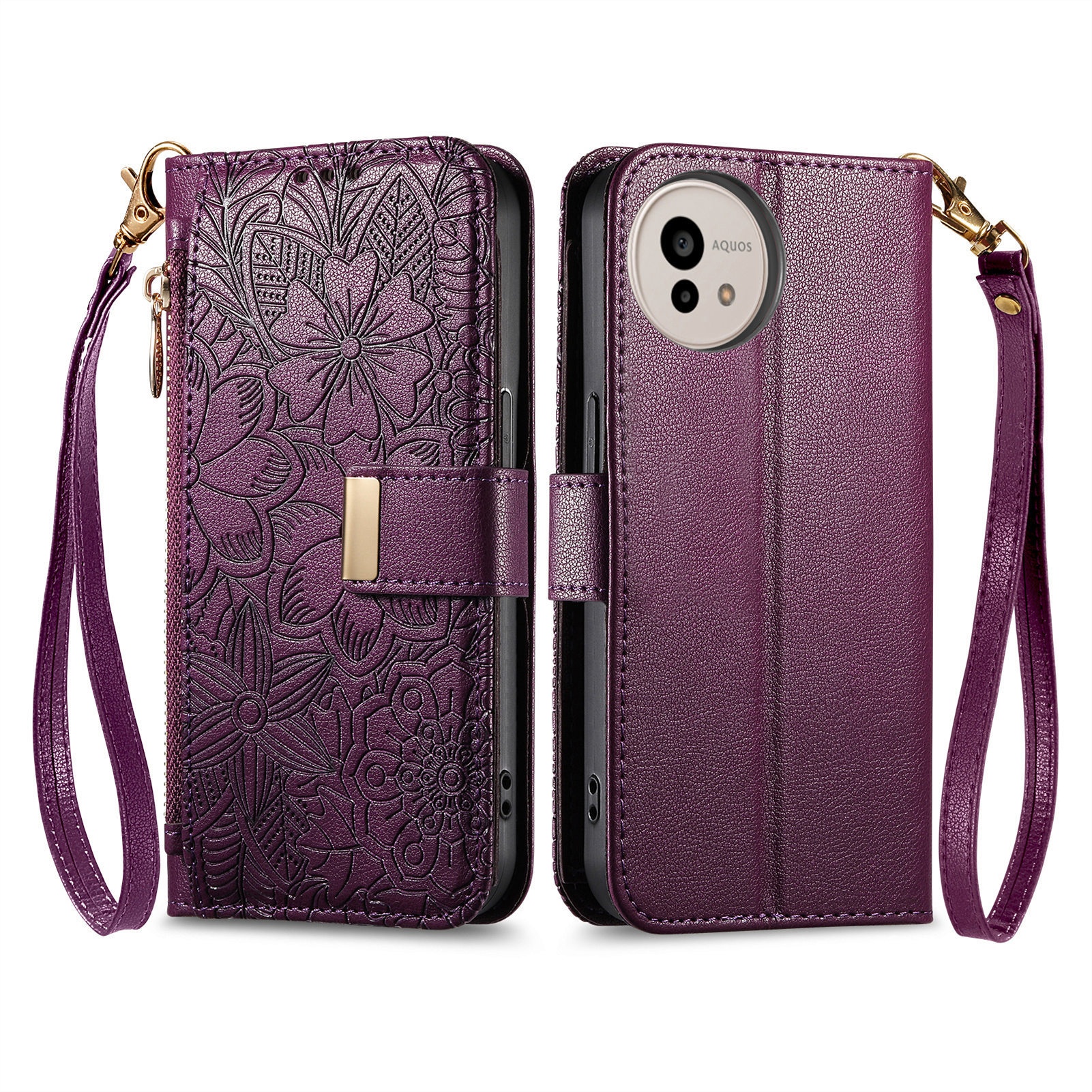 Custodia protettiva in pelle per telefono cellulare giapponese Sharp 4, Sense 9, tracolla lunga, portafoglio, compatibile con TechGlobe_voghion.com