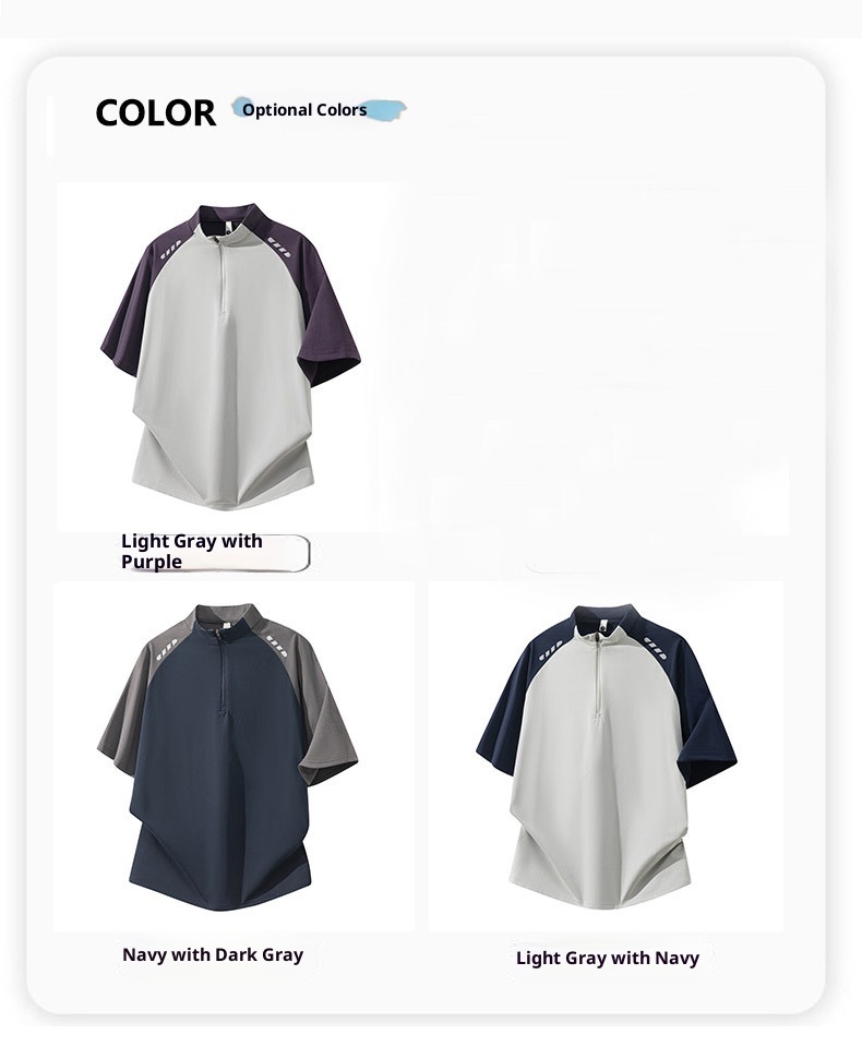 boy Boy Half-Zip Outdoor Sports Long Sleeve Quick-Dry Autumn Sun Protection Reflective Men's Running Fitness Basketball Shirt_voghion.com