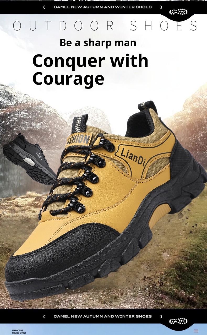 ShoeGlobe Safety 2024 Winter New Outdoor Hiking Non-Slip Trendy Men's Casual Thick-Soled Retro Work Shoes_voghion.com